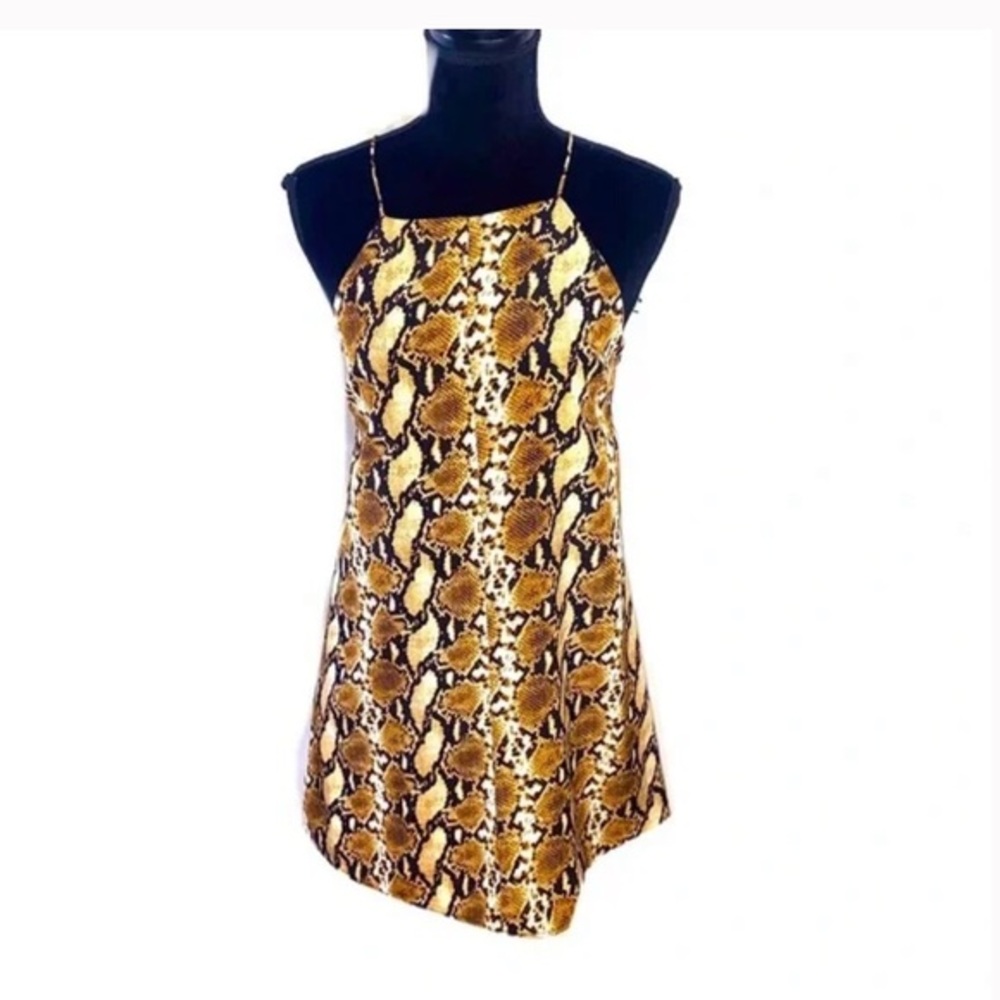 PEARLE 88 Snakeskin Print Sun Racerback Mini Dress Size Medium